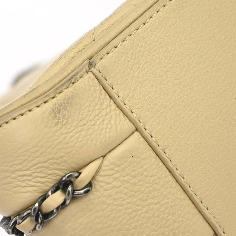 Chanel Flap Shoulder Leather Beige Bag