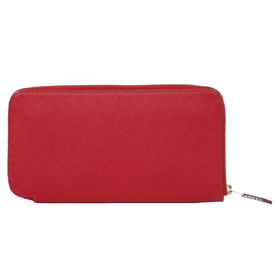 Hermes Azap Zip Around Silkin Epsom Red Leather Accessory