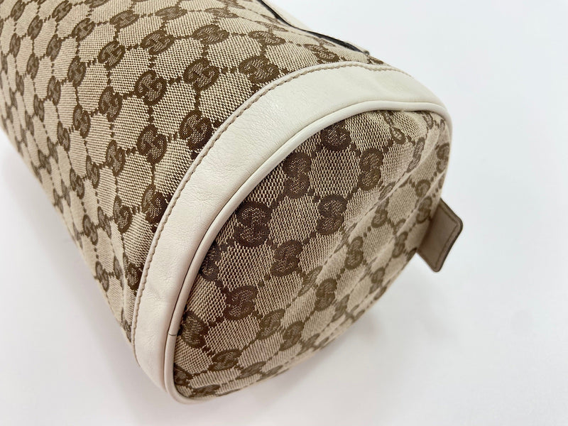 Gucci Trophy Boston Gg Canvas Beige Bag