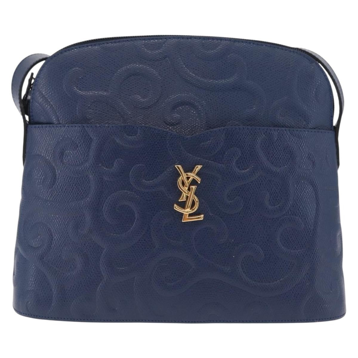 Saint Laurent Overseas Leather Navy Bag