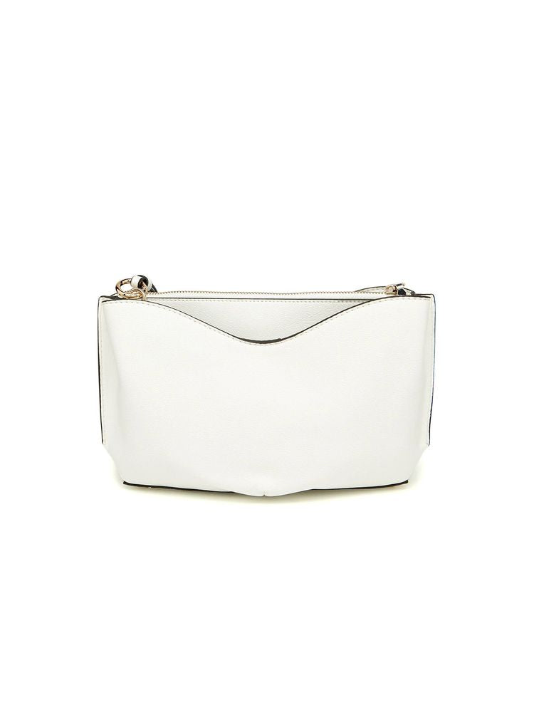 Guess Quilted Polyurethane Shoulder Bag — White