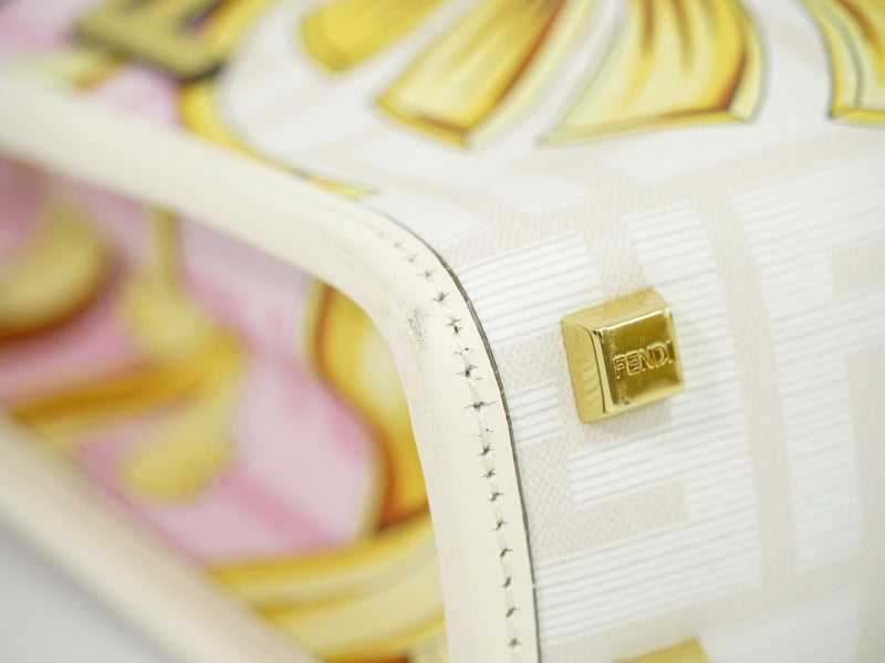 Fendi X Versace Fendace Convertible Sunshine Shopper Printed Laminated Leather Multicolour Bag