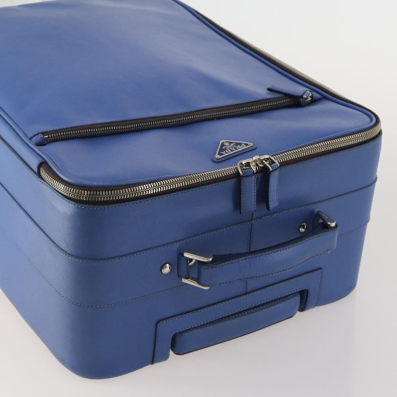 Prada Travel Bag Nylon Blue Leather