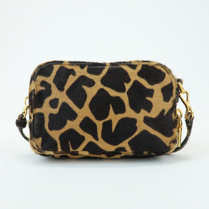 Prada Camera Printed Calf Hair Brown Pony_style_calfskin Bag