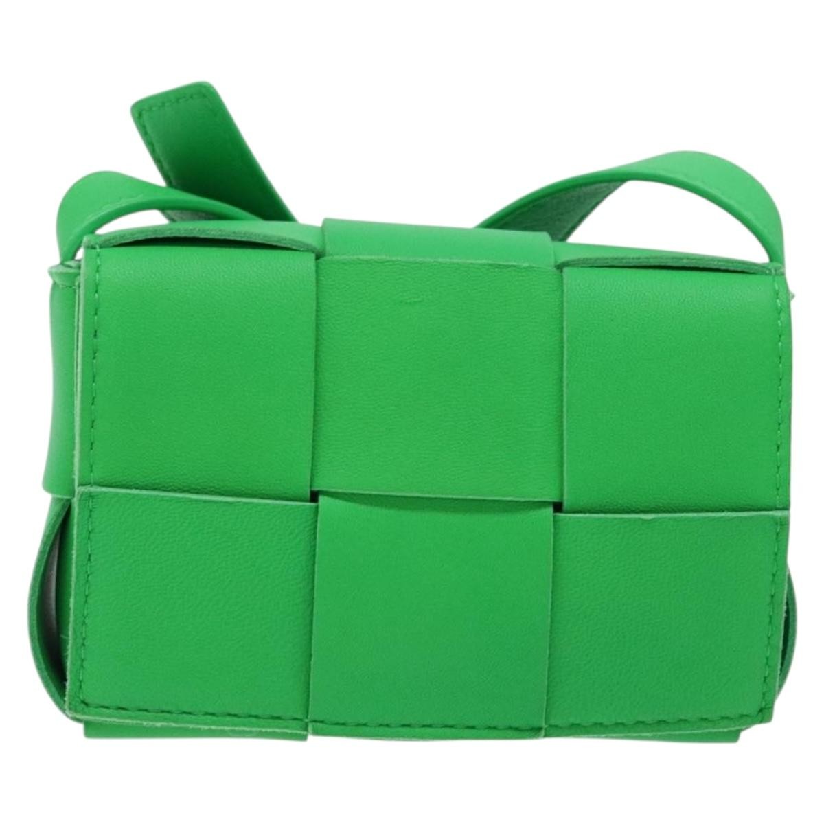 Bottega Veneta Cassette Maxi Intrecciato Leather Green Bag