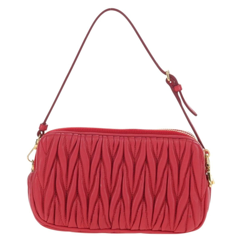 Miu Miu Tech Matelasse Leather Red Bag