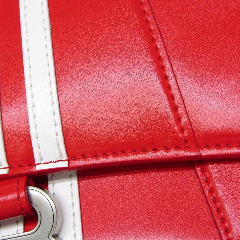 Balenciaga X Adidas Hourglass Top Handle Leather Red Bag