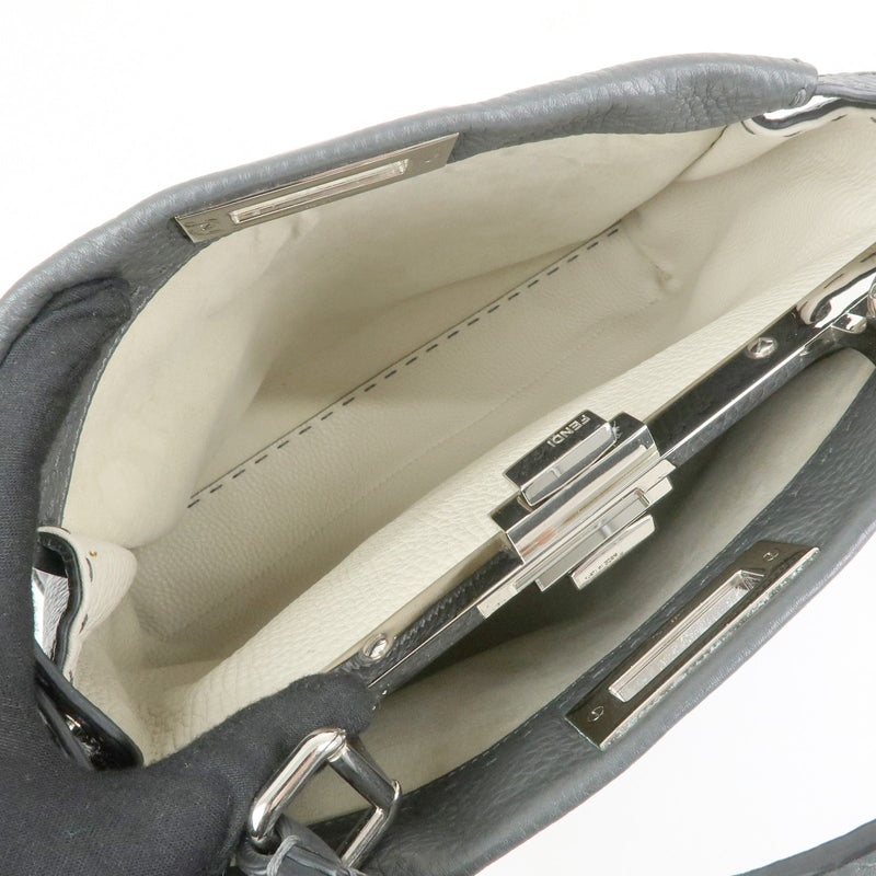 Fendi Selleria Peekaboo Leather Gray Bag