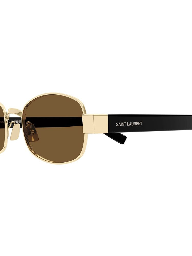 Saint Laurent Sl Metal Frame Sunglasses — Gold