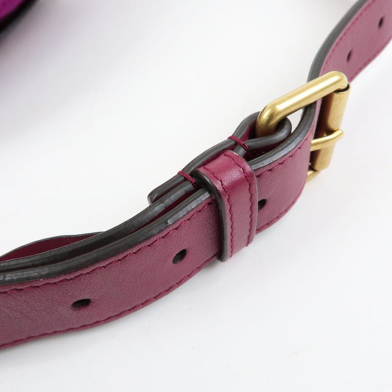 Gucci Gg Marmont Belt Matelasse Velvet Purple Bag