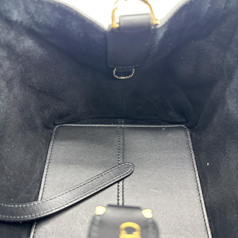 Christian Dior Toujours Macrocannage Quilt Calfskin Black Leather Bag