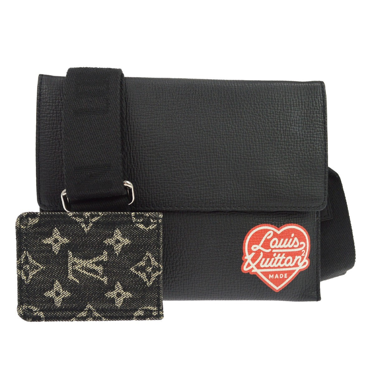 Louis Vuitton Nigo Trio Messenger Pouch Monogram Denim And Taurillon Leather Black