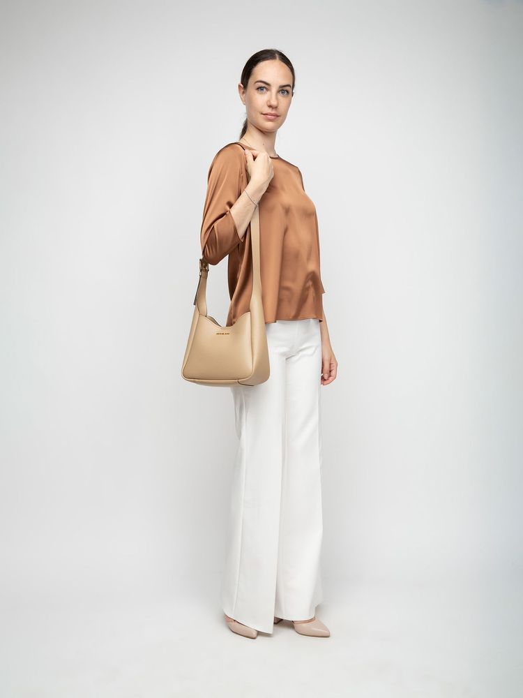 Michael Kors Shoulder Bag — Beige Leather