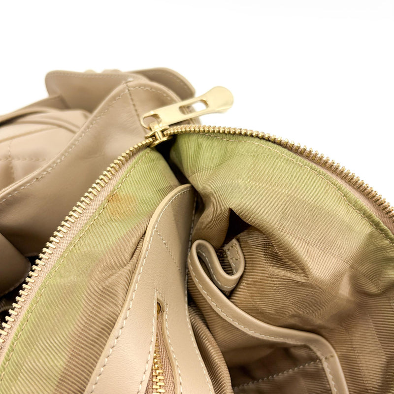 Burberry Enmore Quilted Leather Beige Bag
