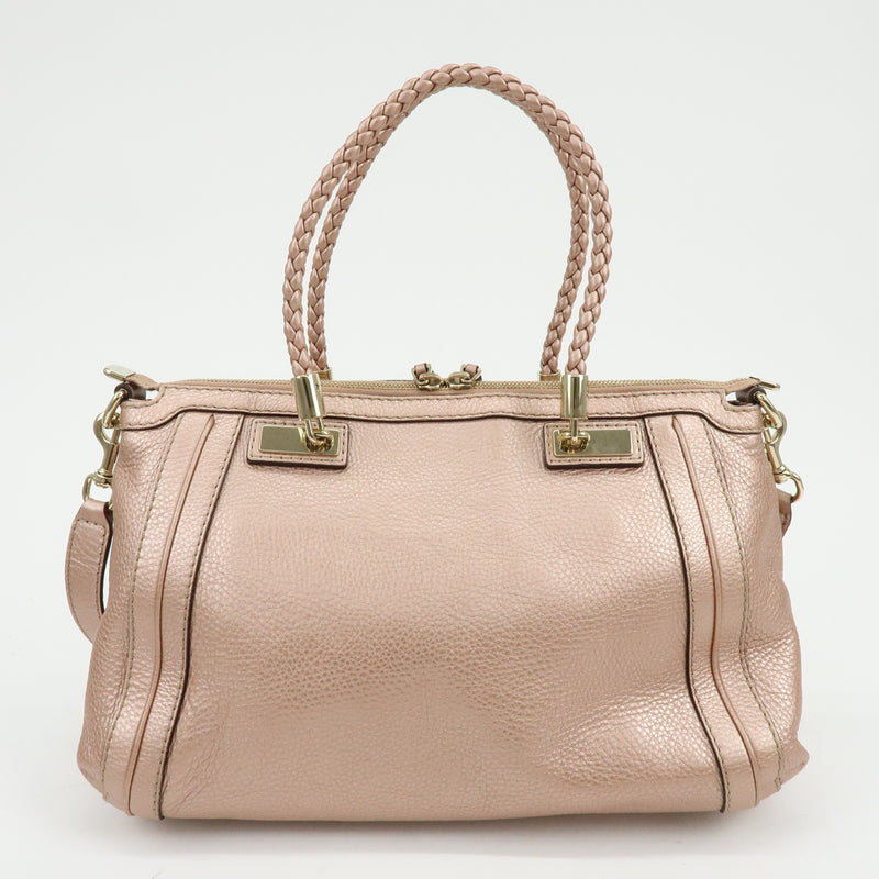 Gucci Bella Convertible Top Handle Leather Pink Bag