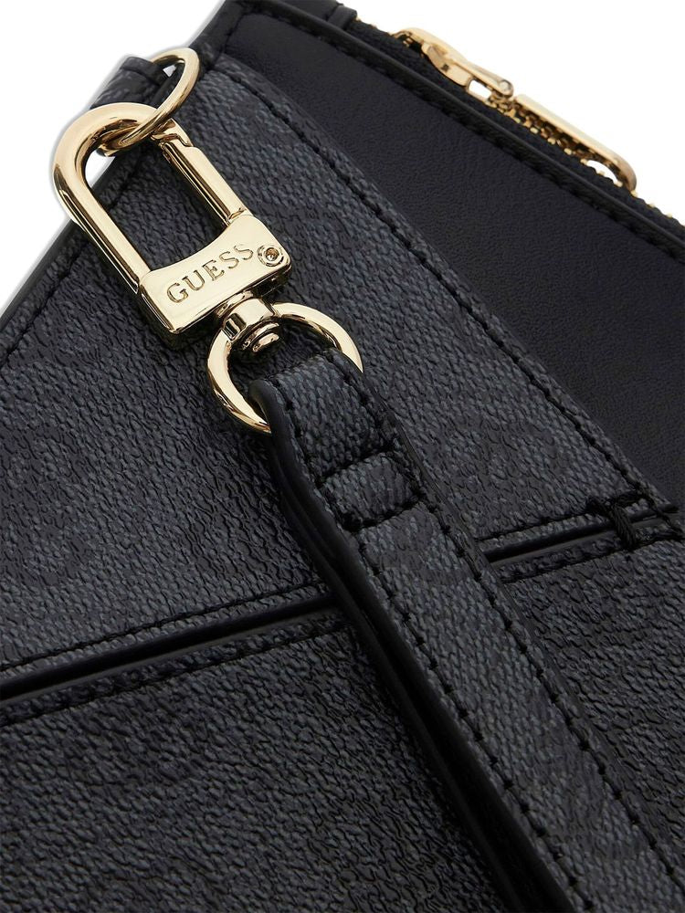 Guess Geometric Polyurethane Card Case — Black Cases