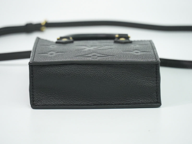 Louis Vuitton Petit Sac Plat Monogram Empreinte Giant Black Leather Bag