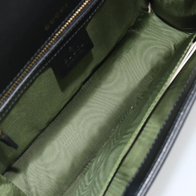 Gucci Gg Ring Leather Black Bag