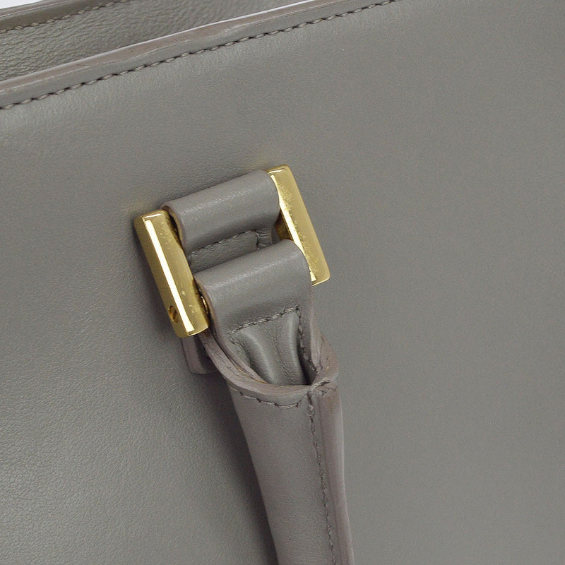 Saint Laurent Monogram Cabas Leather Gray Bag