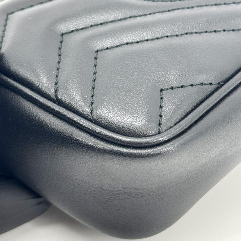 Gucci Gg Marmont Flap Matelasse Leather Black Bag