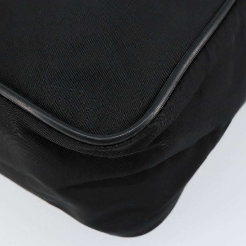 Prada Zip Messenger Tessuto With Leather Black Nylon