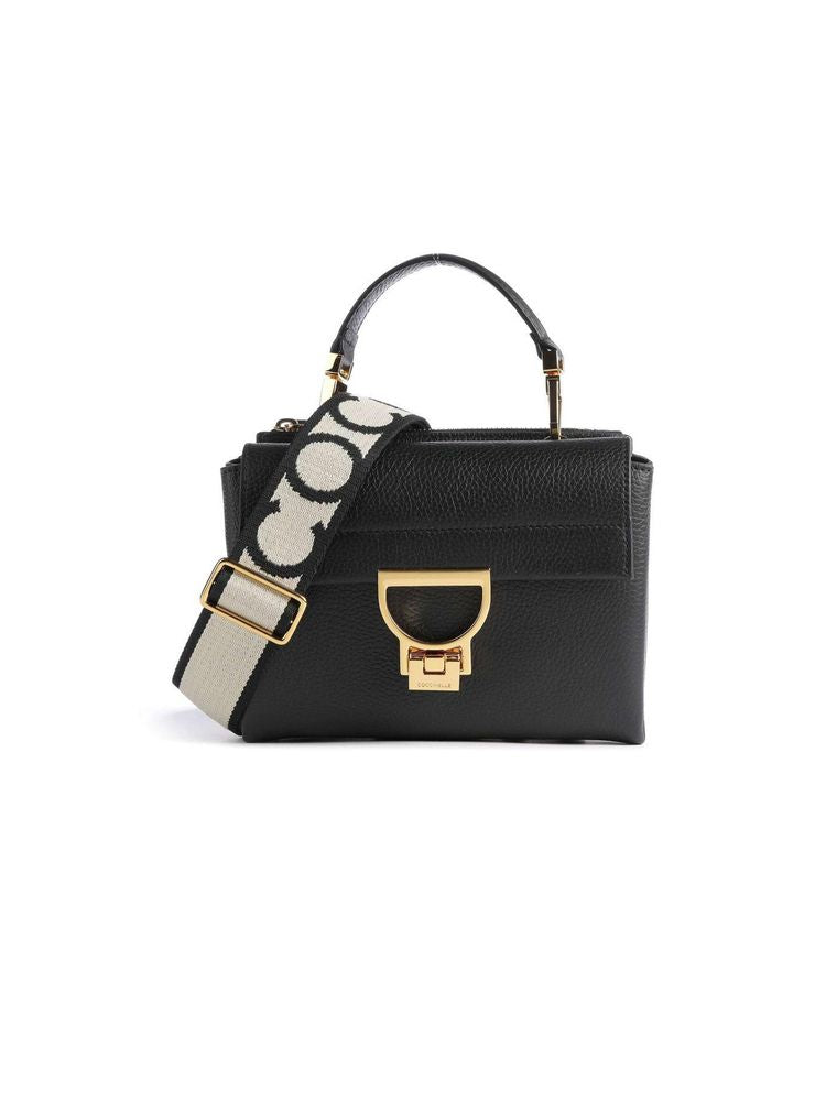Coccinelle Crossbody Bag — Black Cowhide | Ribbon: Polyester