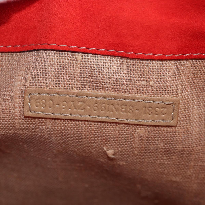 Fendi Secret Code F3 Convertible Satchel Textured Leather Red