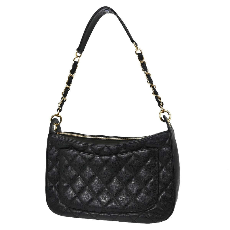 Chanel Timeless Cc Chain Quilted Caviar Black Leather Bag