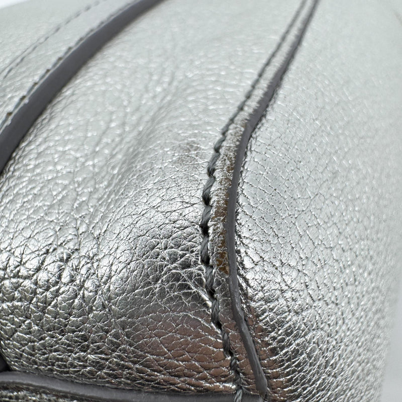 Balenciaga Everyday Patent Silver Leather Bag