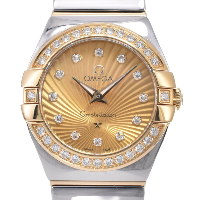 Omega Constellation Quartz Stainless Steel And Yellow Gold With Diamond Bezel Markers Mother Of Pearl Watches