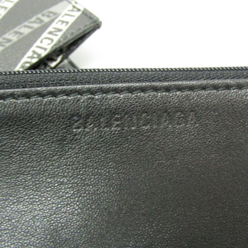Balenciaga Fold Over Monogram Printed Leather Black Bag