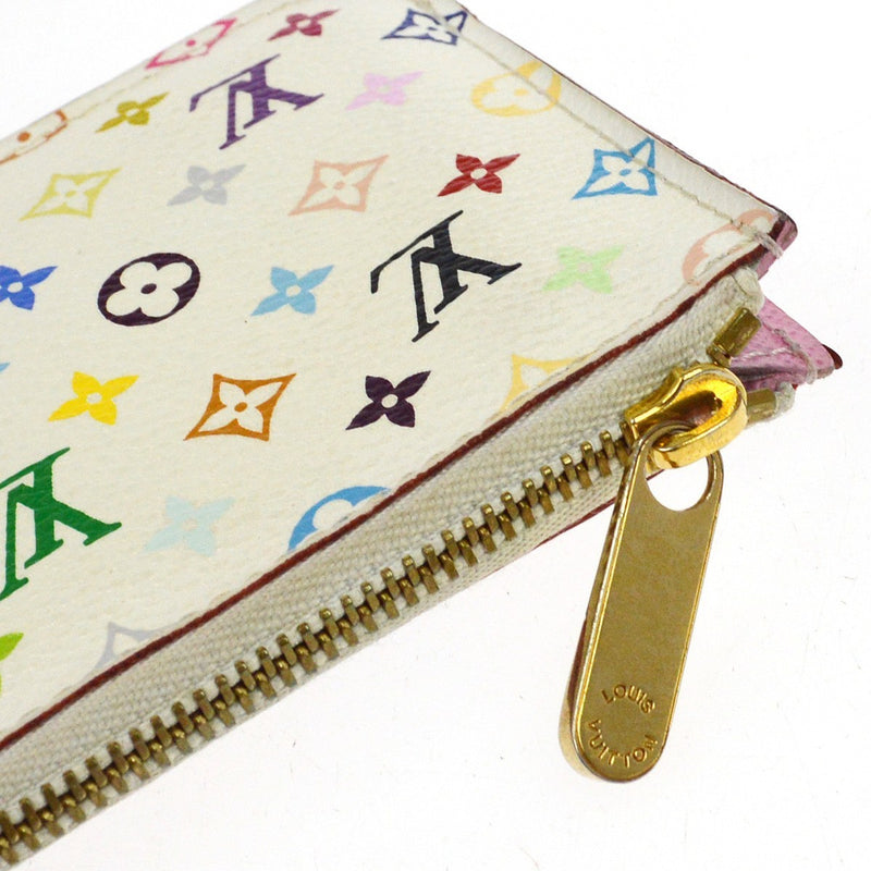 Louis Vuitton Pochette Clés Nm Monogram Multicolor Canvas White Calfskin Accessory