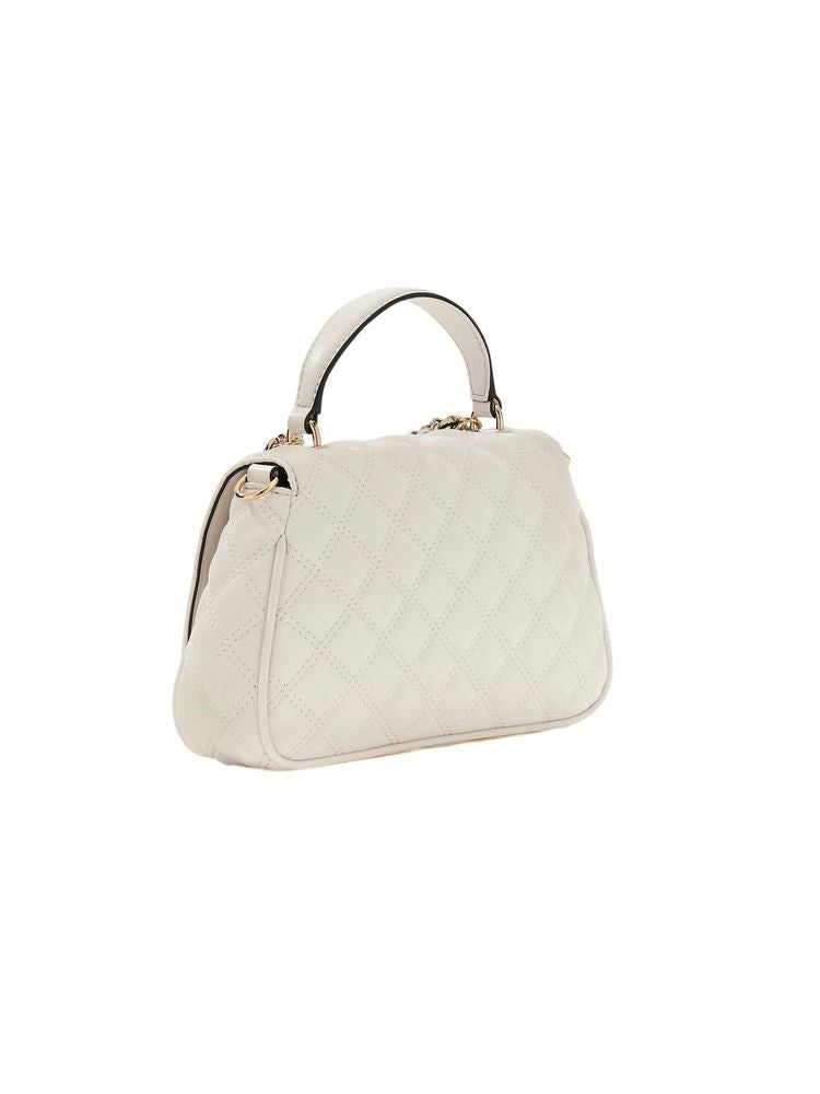 Guess Quilted Polyurethane Crossbody Bag — White