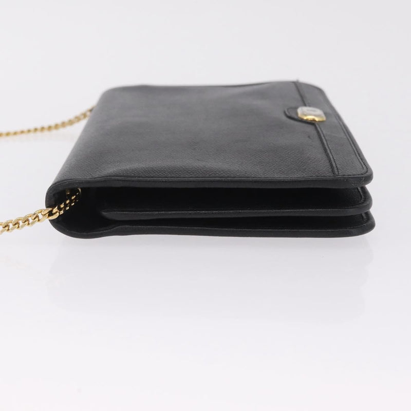 Christian Dior Vintage Honeycomb Canvas Black Leather Bag