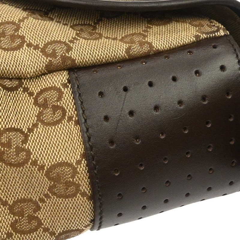 Gucci Buckle Messenger Gg Canvas Beige