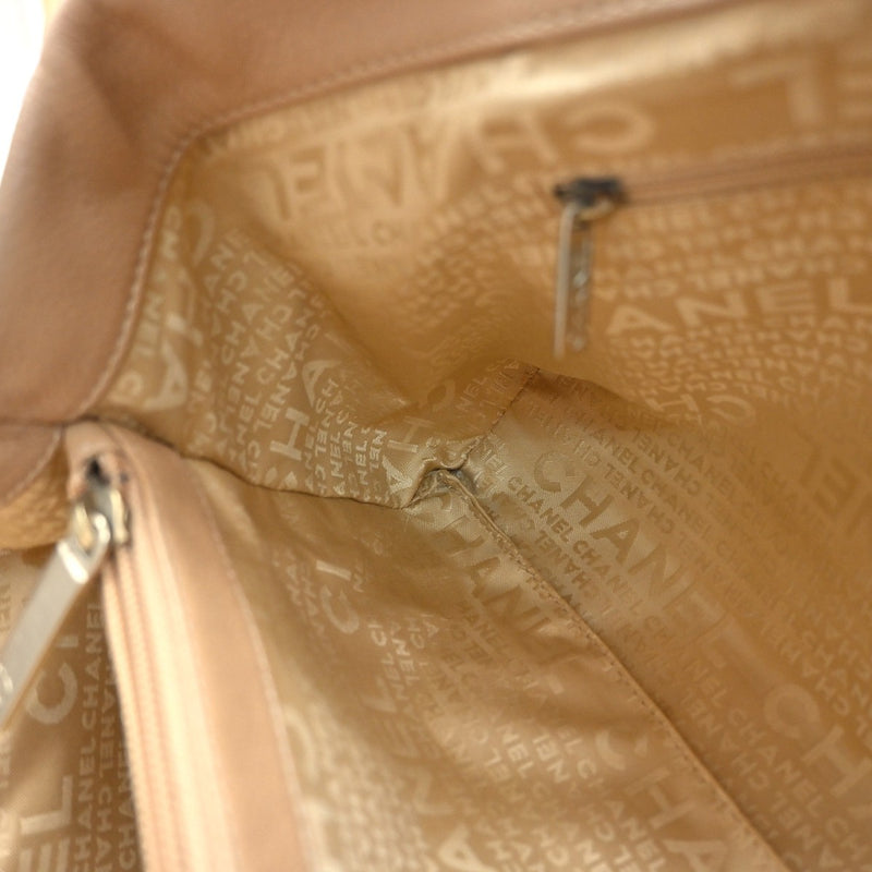 Chanel Vintage Handle Cc Caviar Beige Leather Bag