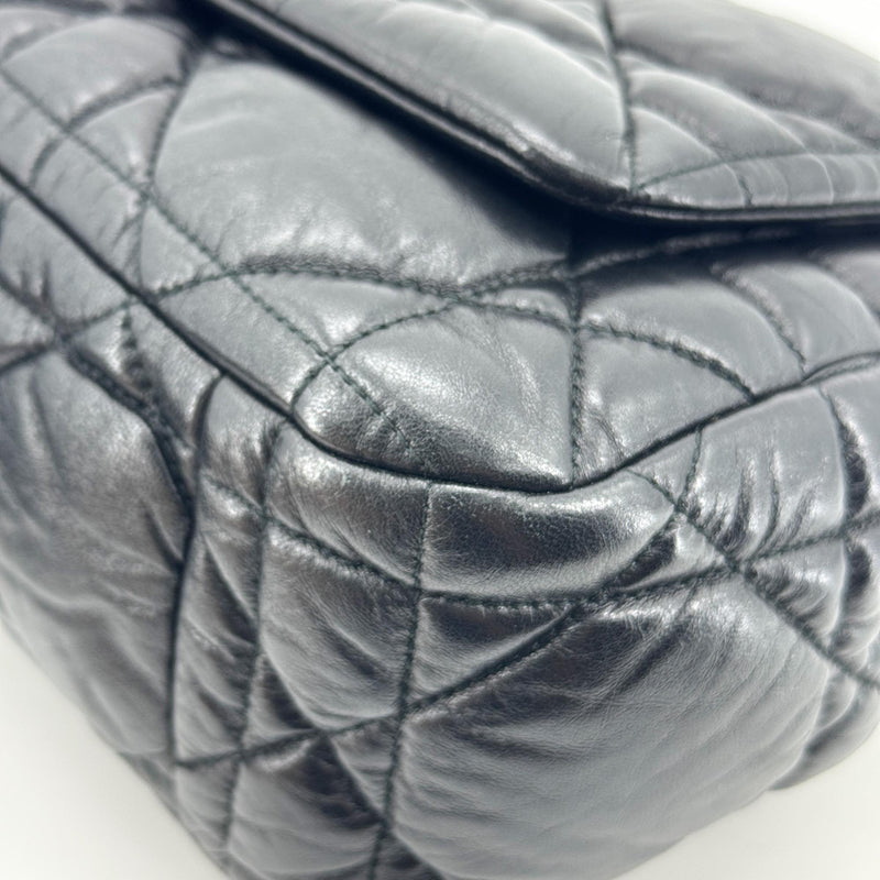 Christian Dior Milly La Foret Cannage Quilt Lambskin Black Leather Bag
