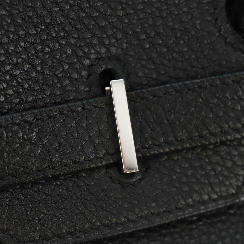 Hermes Birkin Black Clemence With Palladium Hardware Leather Bag