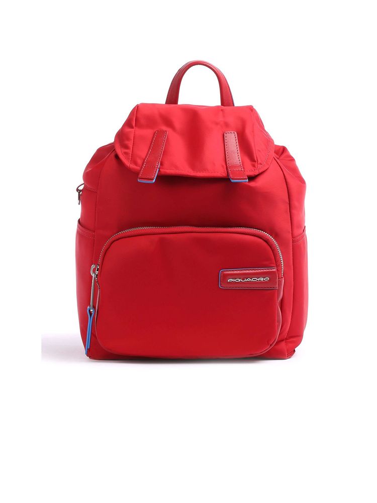 Piquadro Recycled Nylon Backpack — Red