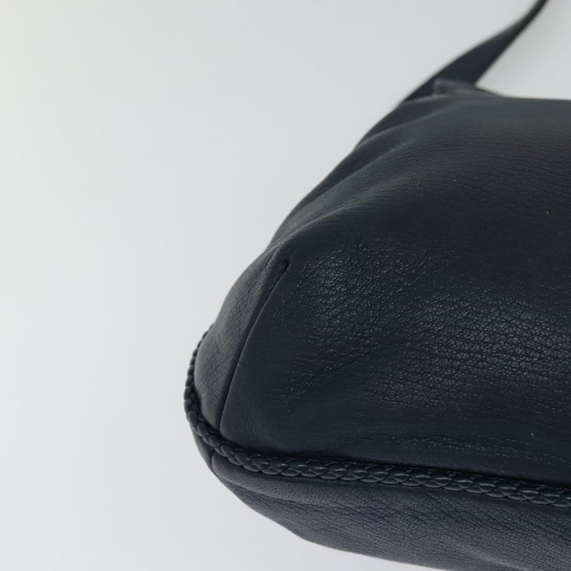 Gucci Hip Bamboo Flap Leather Blue Bag