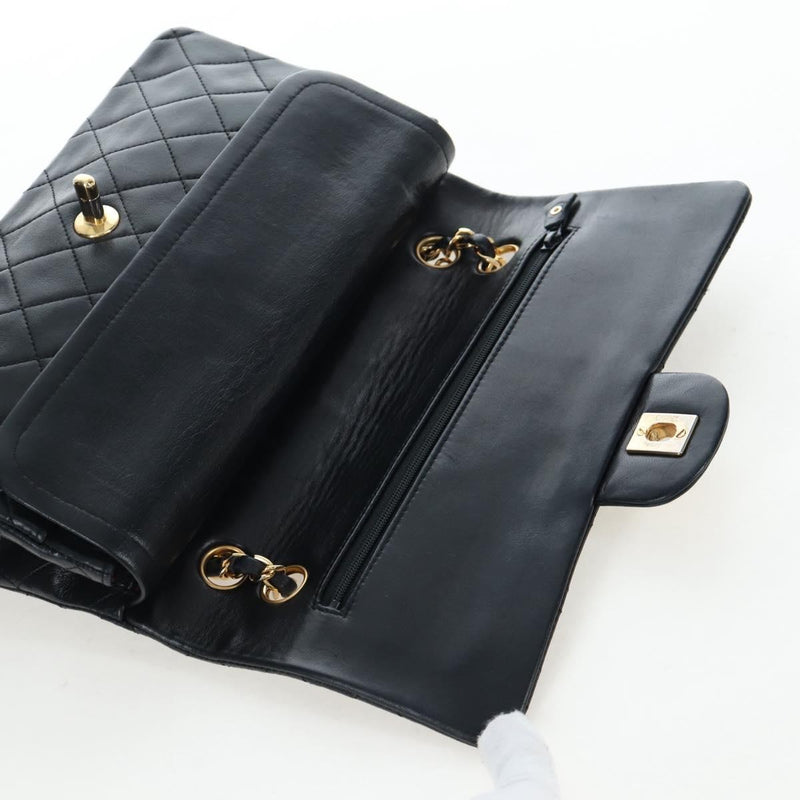 Chanel Timeless - Classic Double Flap Quilted Lambskin Black Leather Bag