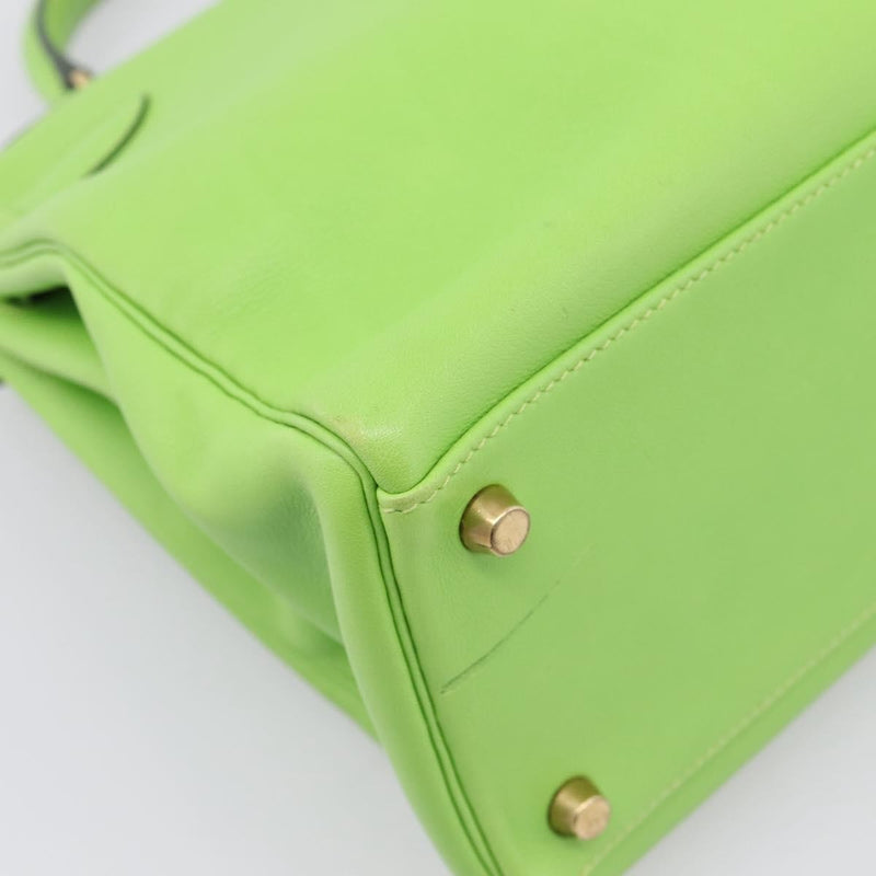 Hermes Kelly Green Gulliver With Gold Hardware Leather Bag