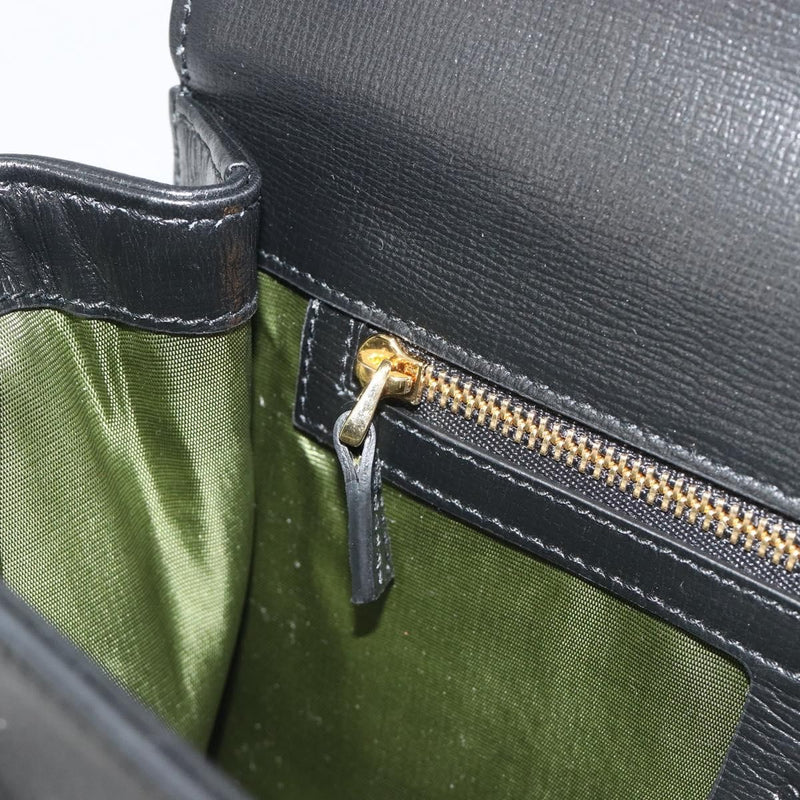 Gucci Gg Ring Leather Black Bag
