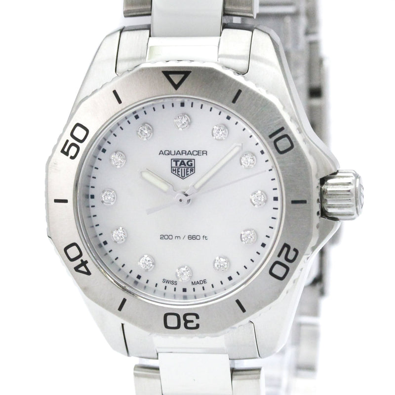 Tag Heuer Aquaracer 200m Quartz Stainless Steel With Diamond Bezel And Markers Mother Of Pearl Watches