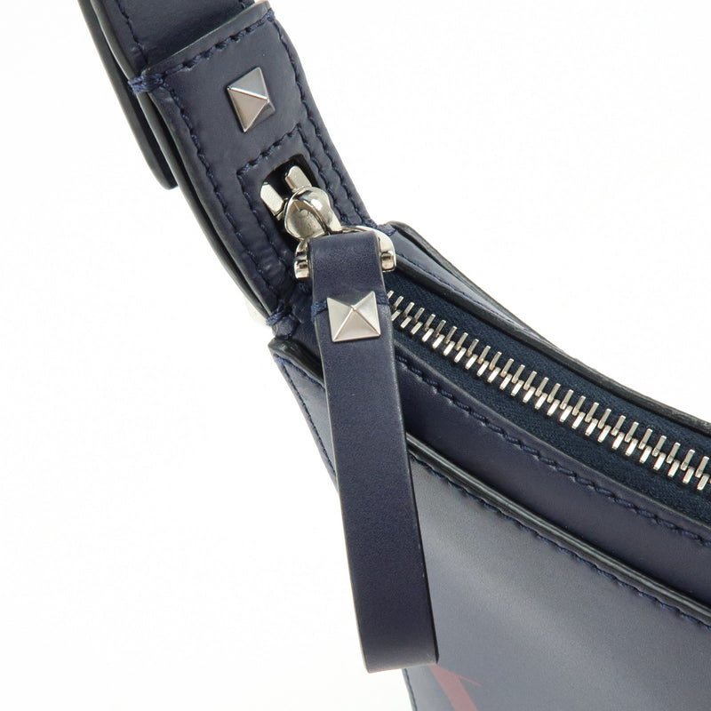 Valentino Garavani Vltn Hobo Printed Leather Navy