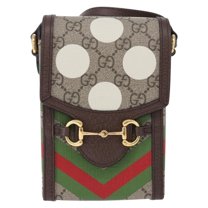 Gucci Horsebit 1955 Printed Gg Coated Canvas Beige Bag