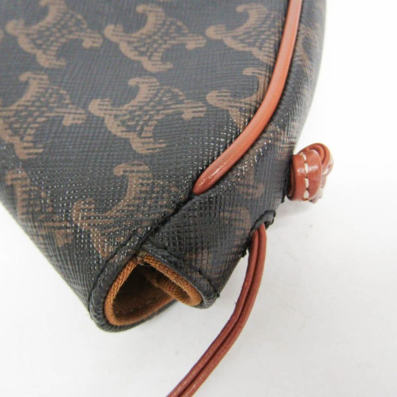 Celine Triangle Triomphe Coated Canvas Brown Bag
