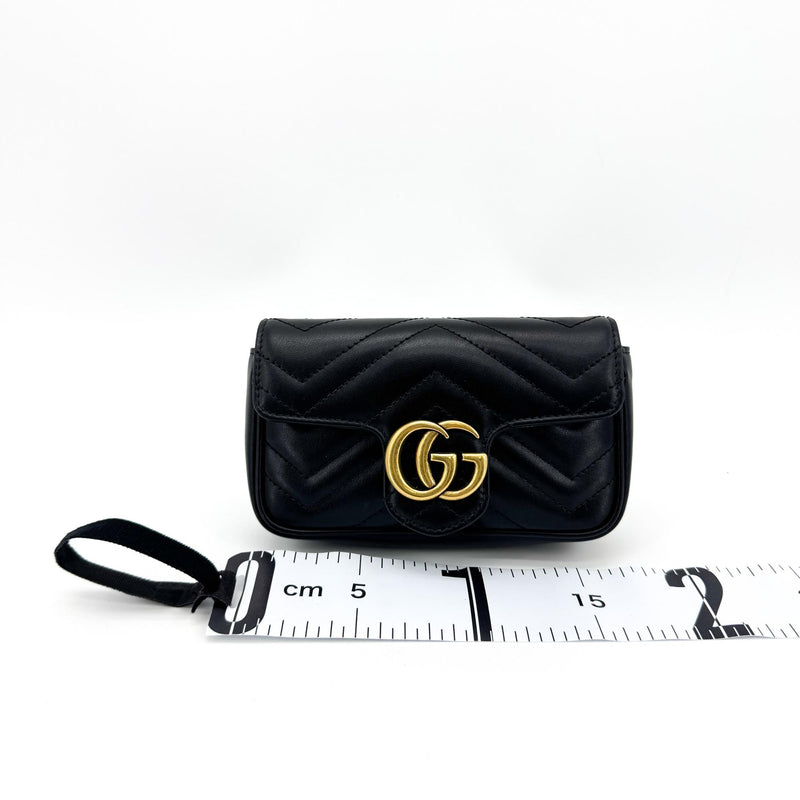 Gucci Gg Marmont Flap Matelasse Leather Black Bag