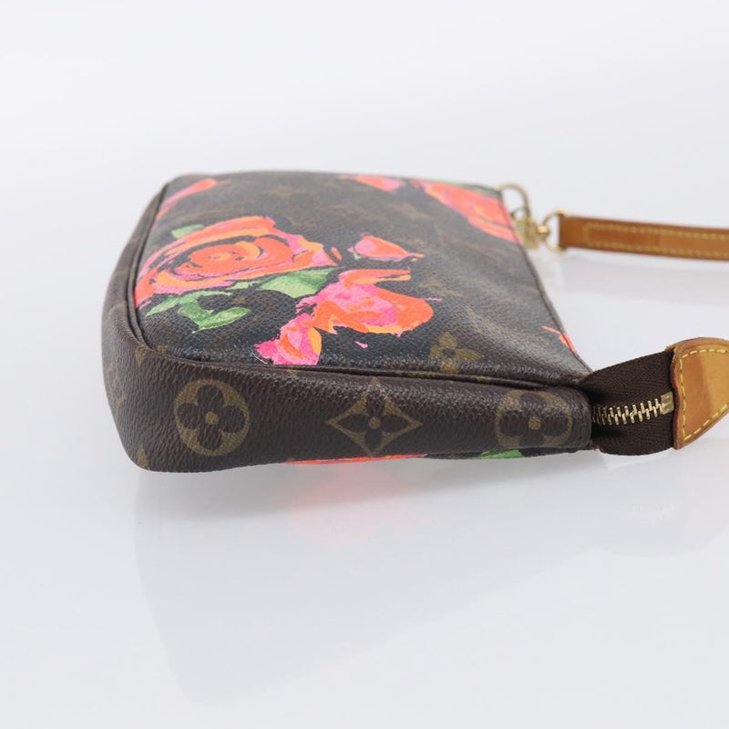 Louis Vuitton Pochette Accessoires Limited Edition Monogram Roses Multicolour Canvas Bag