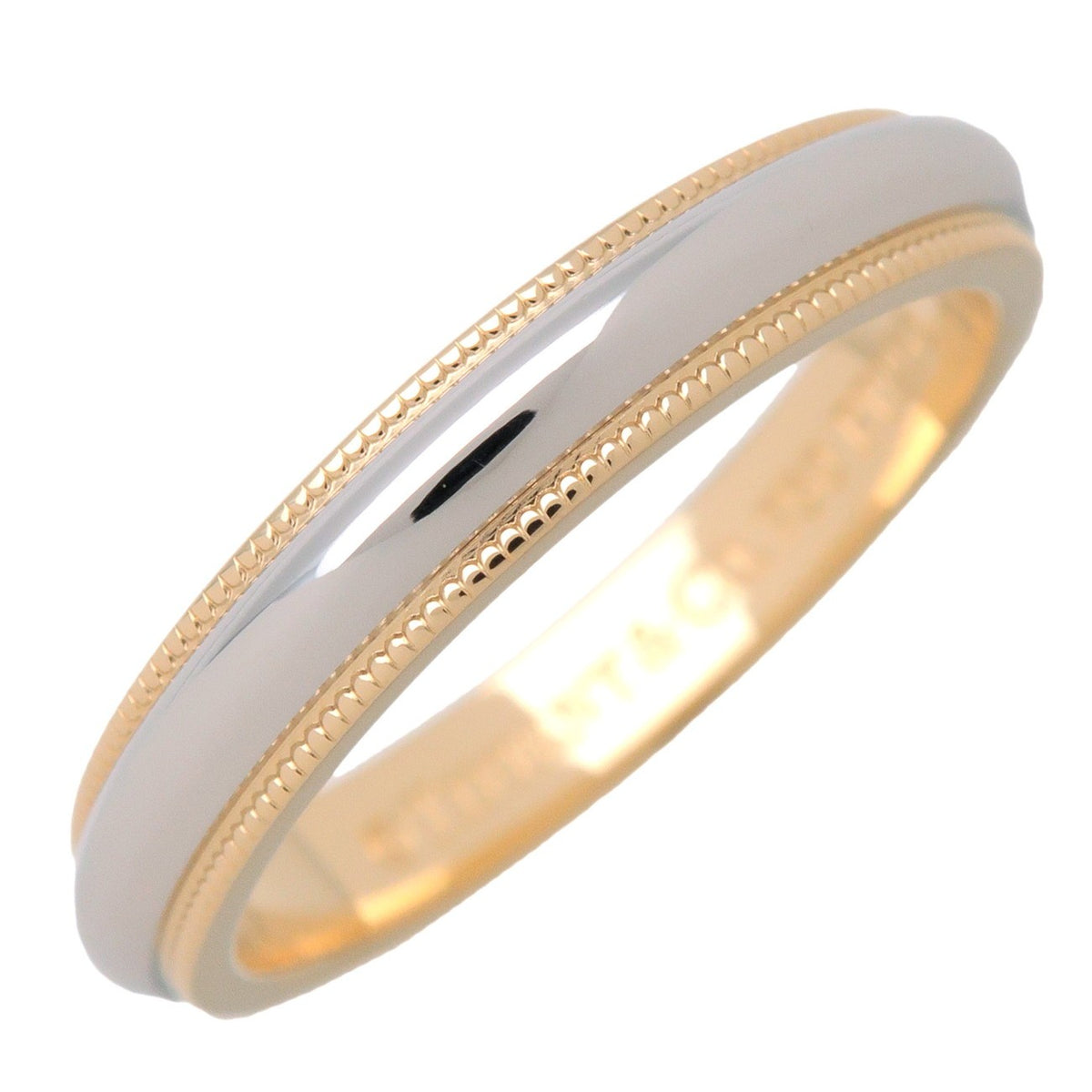 Tiffany & Co. Two-Tone Milgrain Wedding Band Platinum And 18k Yellow Gold Silver Bijoux